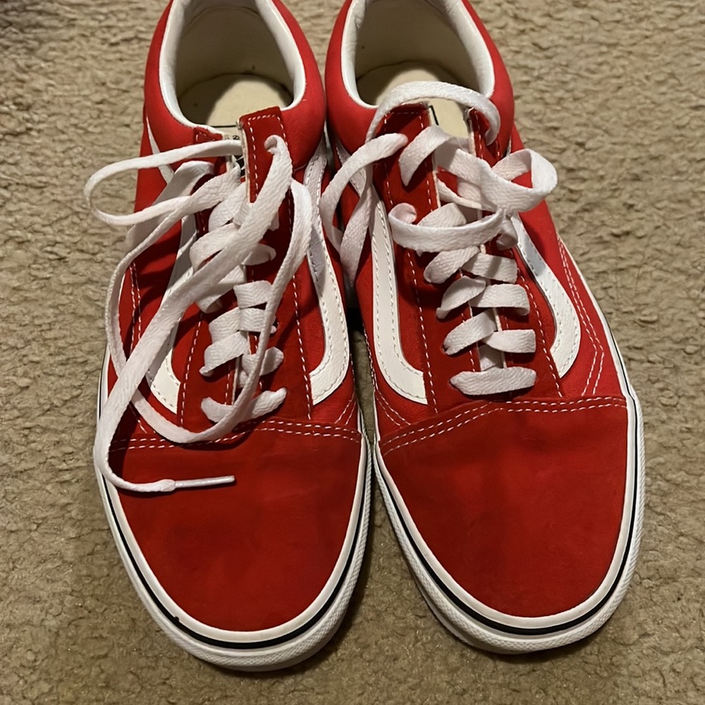 Red old skool vans